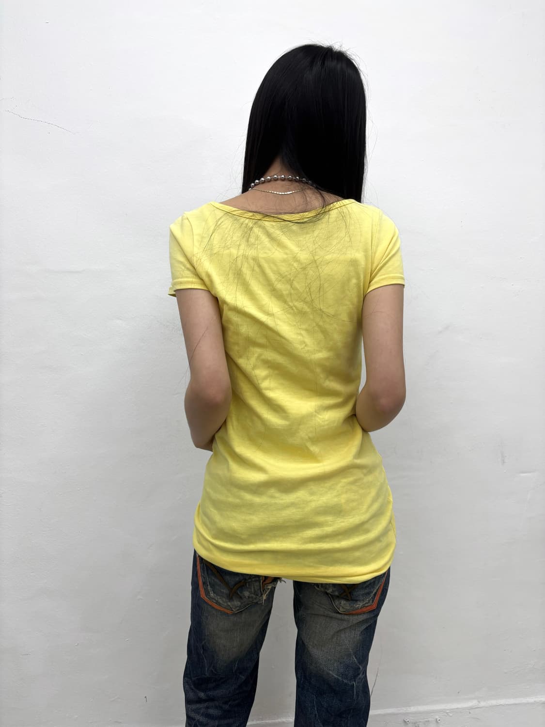 Park girl vivid yellow y2k mood top  상품이미지2