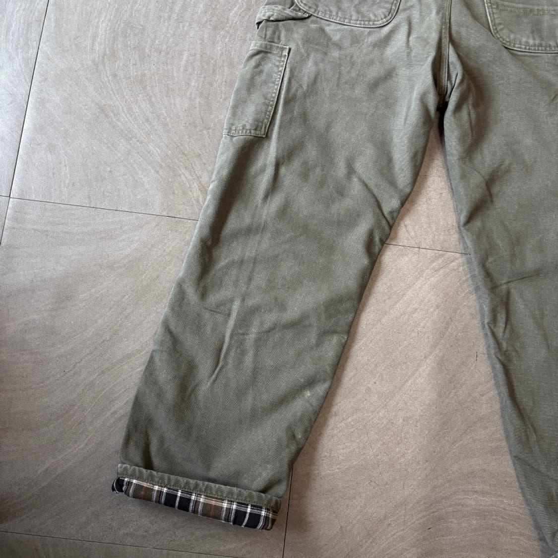 칼하트 오리지널 b111 모스그린 싱글니 카펜터 팬츠 상품이미지2