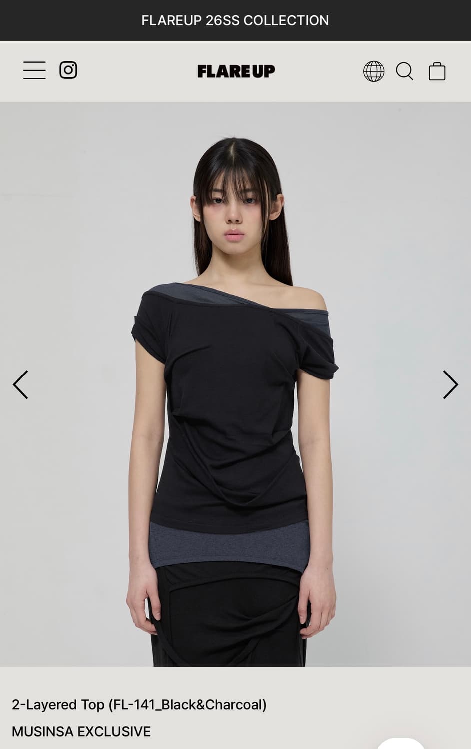 플레어업 레이어드 블랙 반팔 티셔츠 (새상품) 상품이미지4