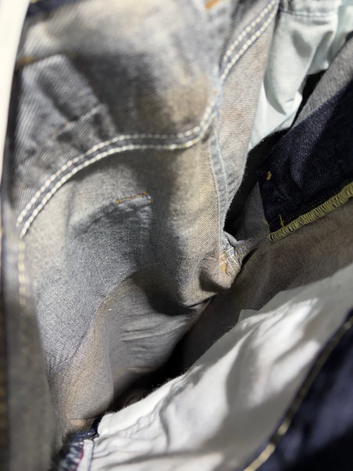 33in 리바이스 503 Loose 워싱 셀비지 데님팬츠 상품이미지9