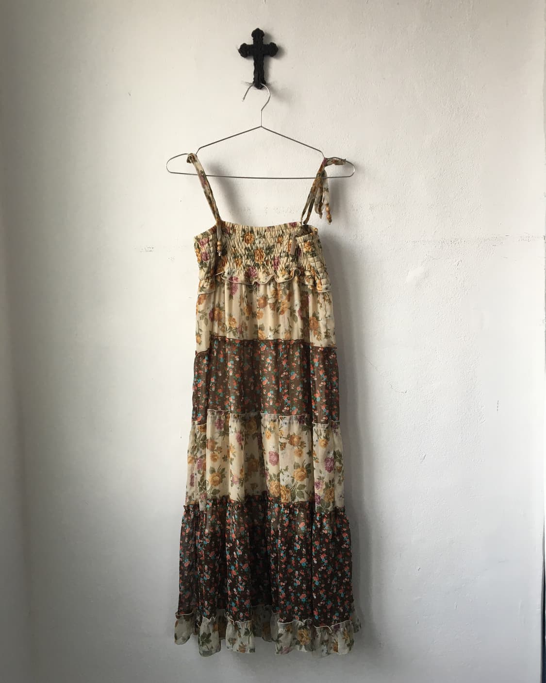 Flower pattern patch work onepiece 상품이미지2