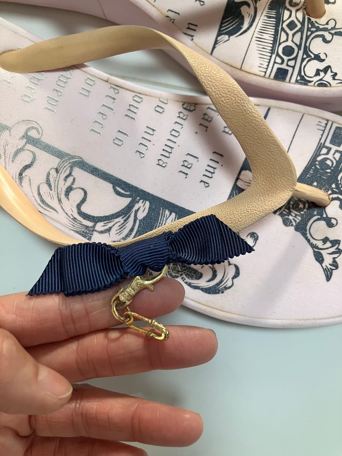 레어템 쥬시 꾸뛰르 Y2K 웨지힐 통굽 연핑크 샌들 쪼리 6.5 상품이미지3