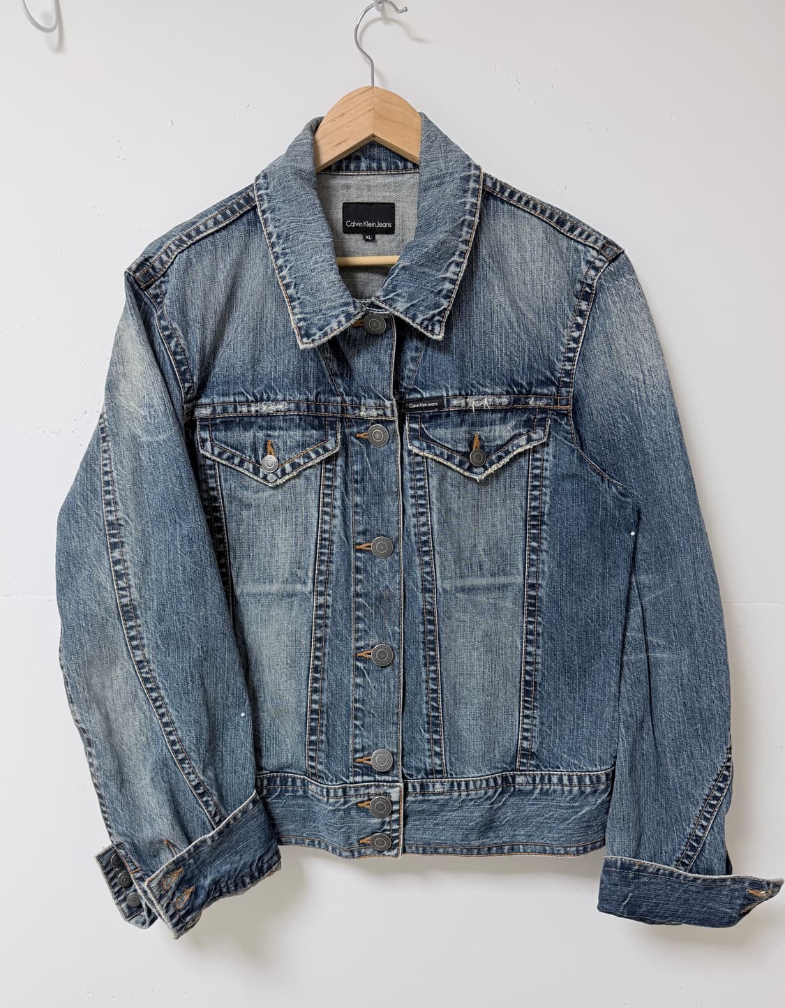 💙캘빈클라인 Calvin Klein 데님자켓 XL / 빈티지 워싱 청자 상품이미지1