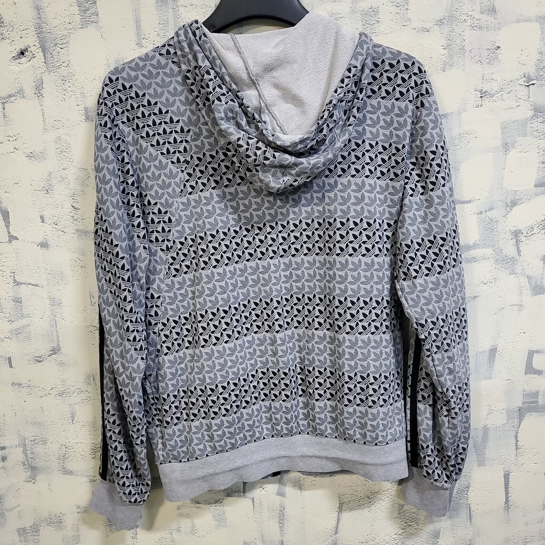 아디다스 트레포일 패턴 후드집업 그레이  상품이미지2