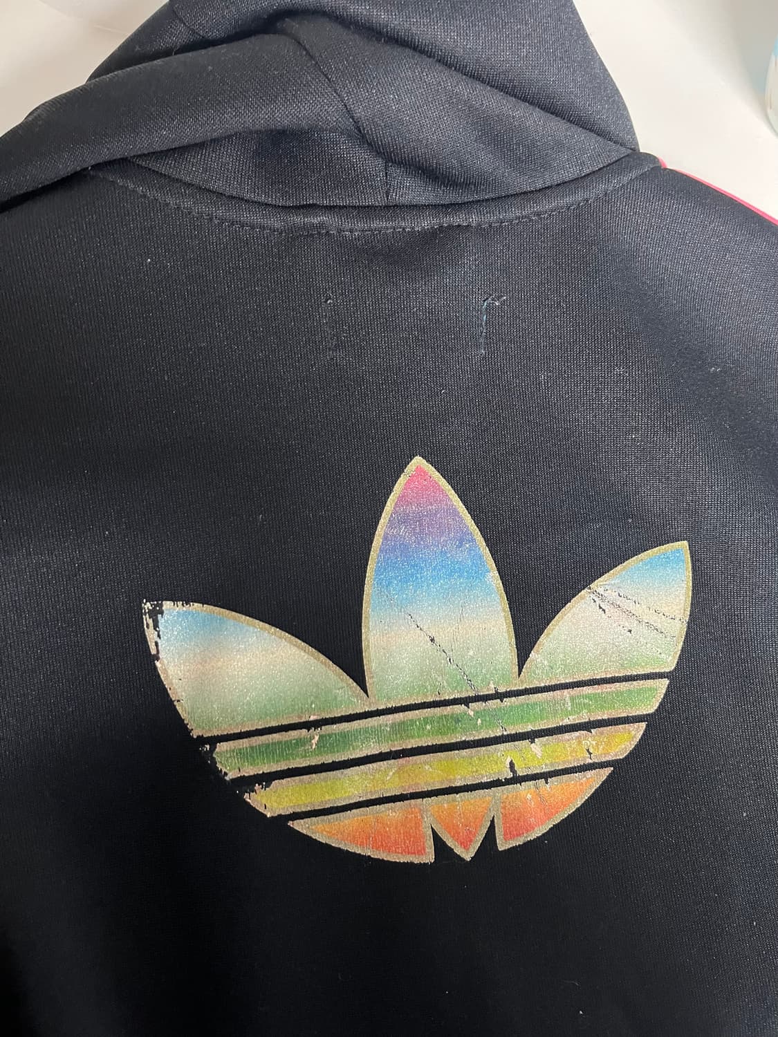 90) 아디다스 빈티지 핑크블랙 져지 레인보우 트랙탑 상품이미지5