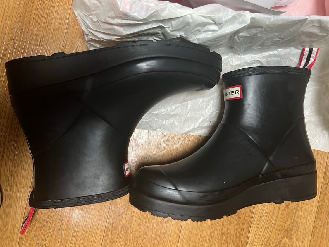 헌터 오리지널 플레이 숏 레인부츠 블랙 여성 EU39 상품이미지4