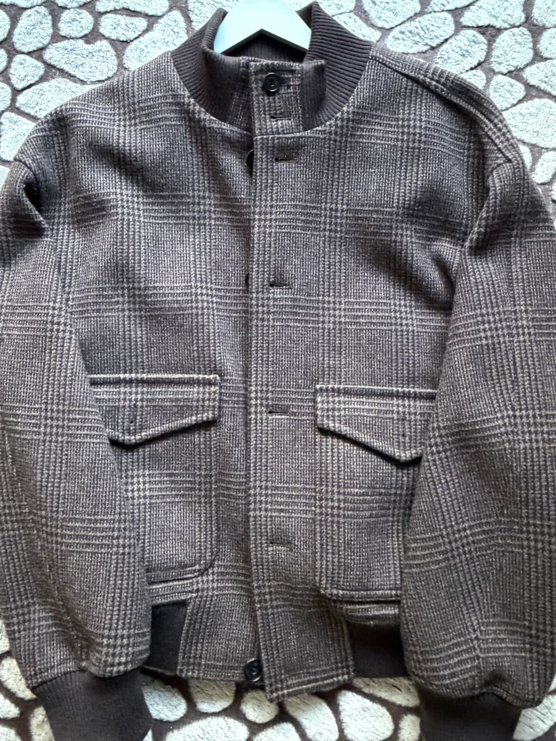 [L] 애프터프레이 a1 블루종  브라운 체크 상품이미지1