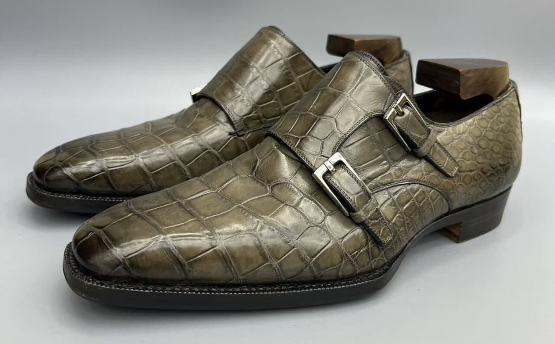 GUCCI 구찌 뭉크 슈트랩 슈즈(크로커다일 스킨-악어가죽)해외발송 상품이미지1