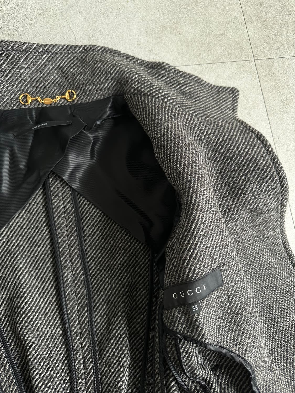 구찌 2011 헤링본 홀스빗 벨트 자켓 상품이미지7