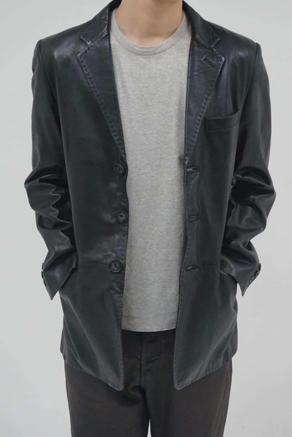 Jean Paul Gaultier Leather Blazer(46) 상품이미지2