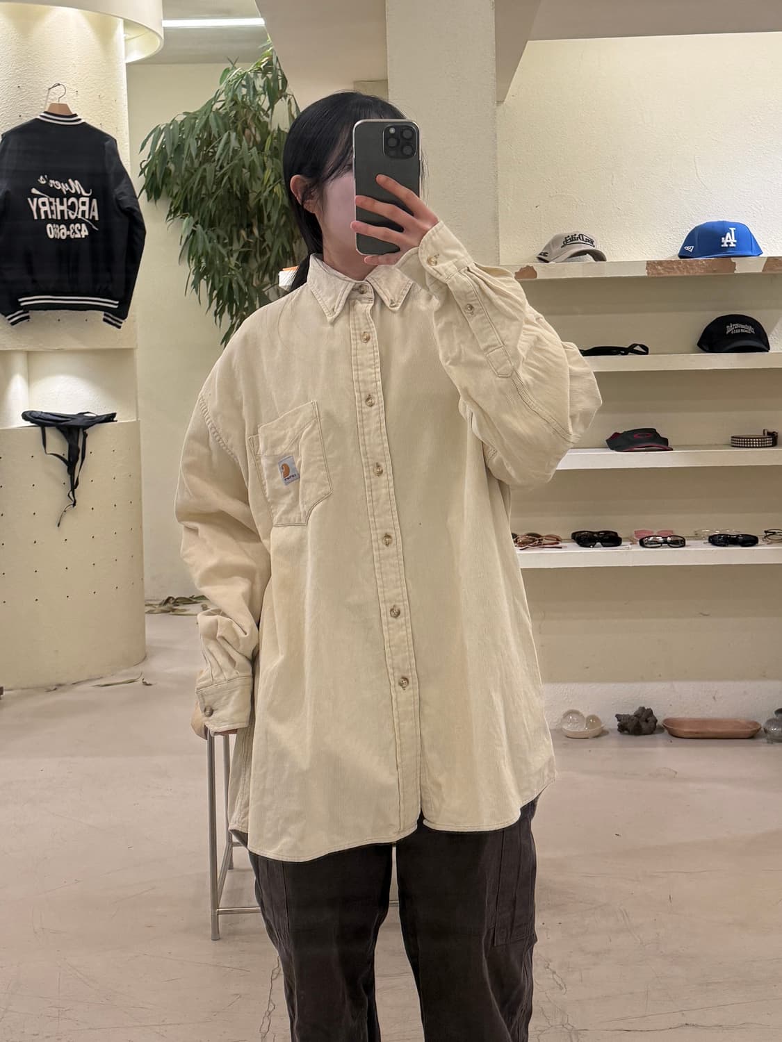 칼하트 코듀로이 원포켓 워크 셔츠 U339 상품이미지1