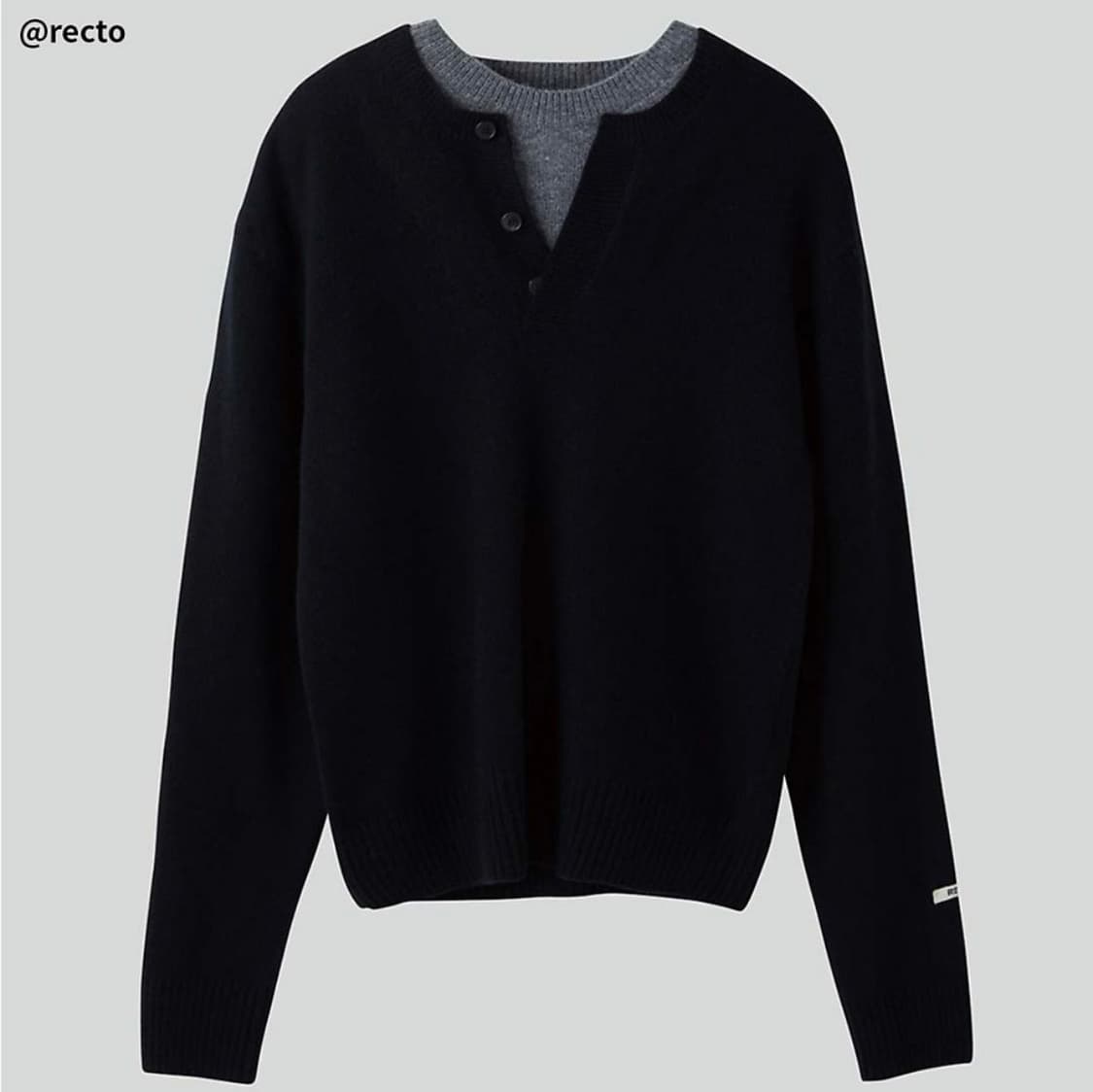 구매) 렉토 24FW 더블 레이어 레이어드 니트 L 상품이미지1