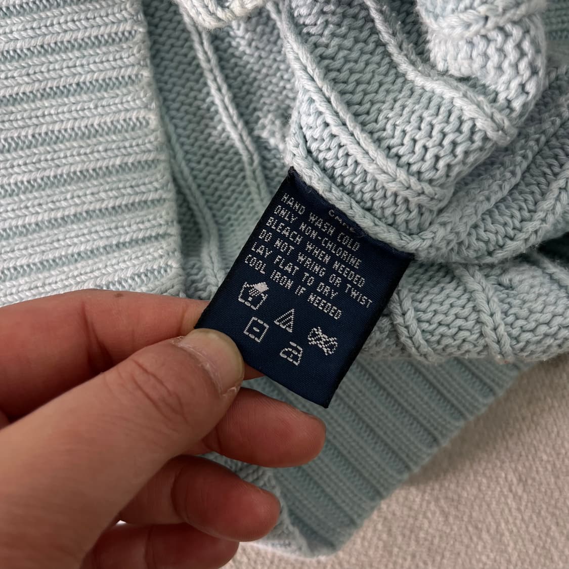 W 95 폴로랄프로렌 스카이블루 꽈배기 니트 상품이미지7