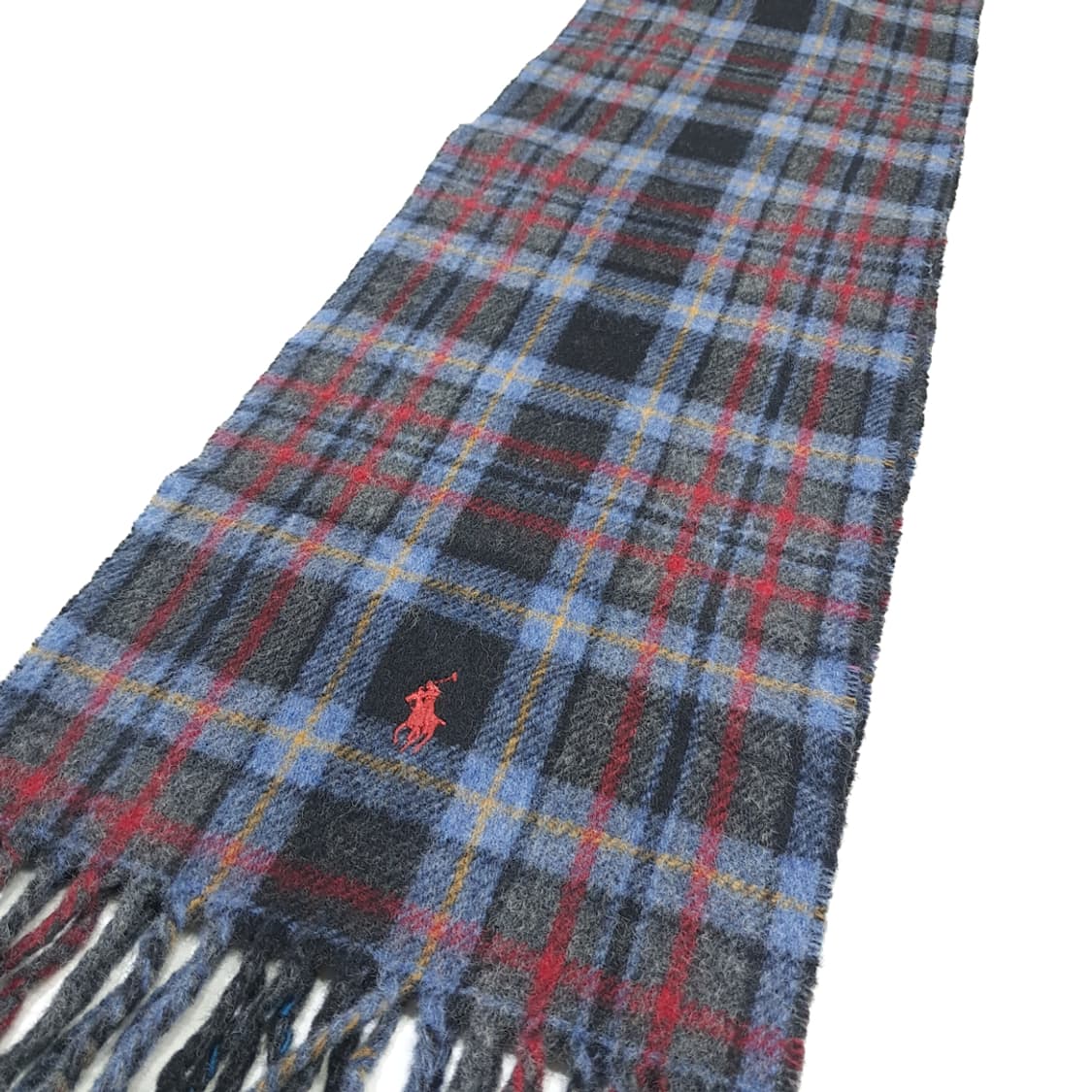 MX258 폴로 랄프로렌 타탄체크 윈도우페인 양면 버진울 목도리 머플러 상품이미지2