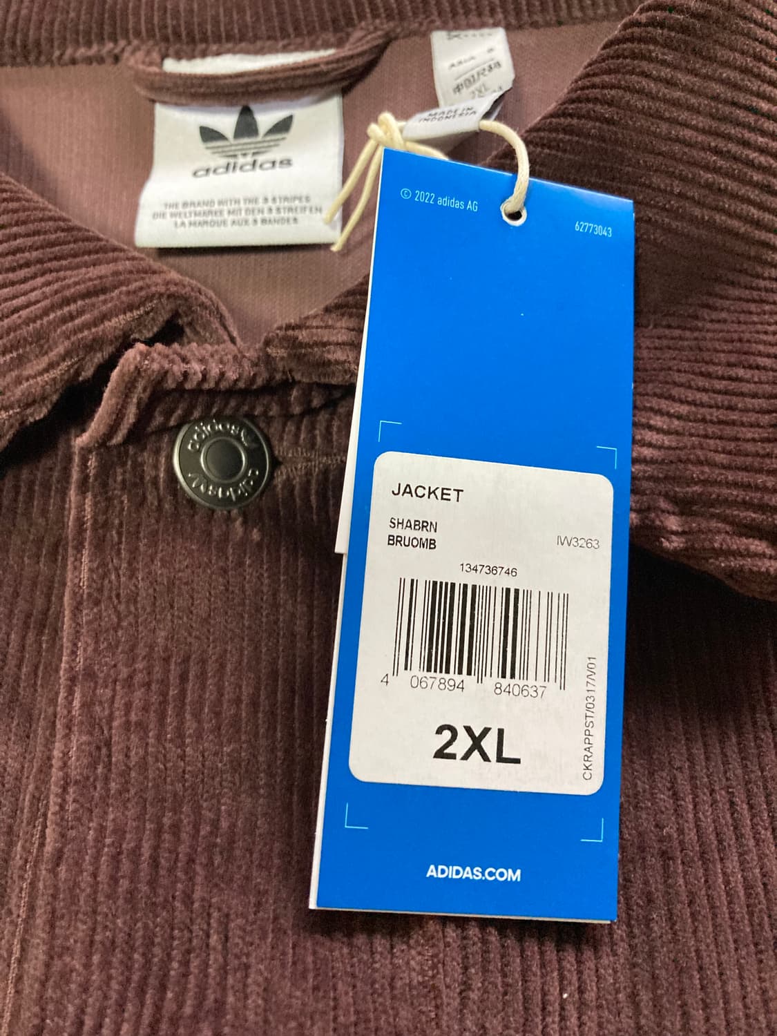 [2XL/XXL] 아디다스 코듀로이 자켓 / 쉐도우 브라운 상품이미지7