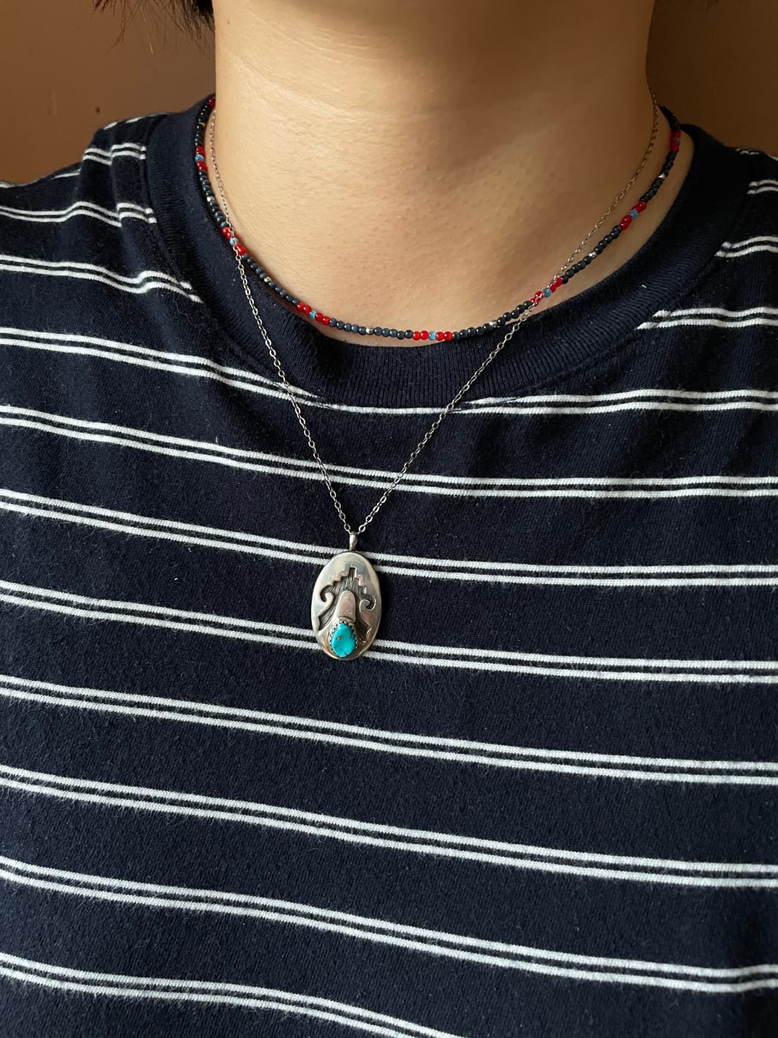Navajo Silver 925 Turquoise Necklace 상품이미지2