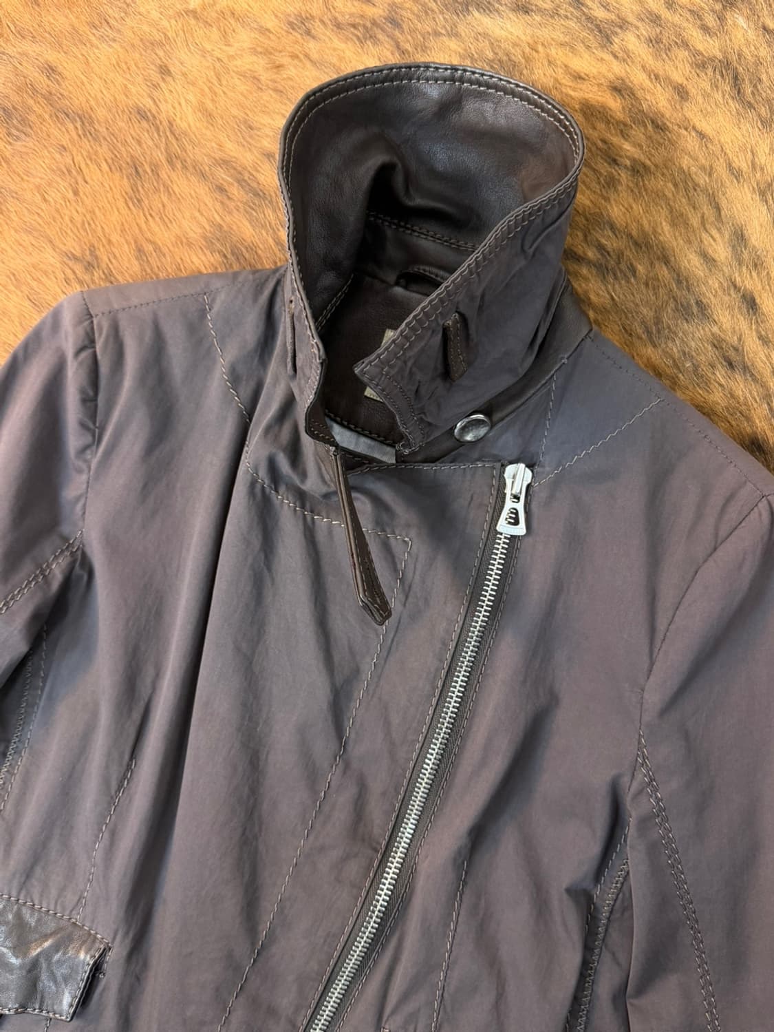 휴고 보스 레더 카라 더블 자켓  상품이미지5