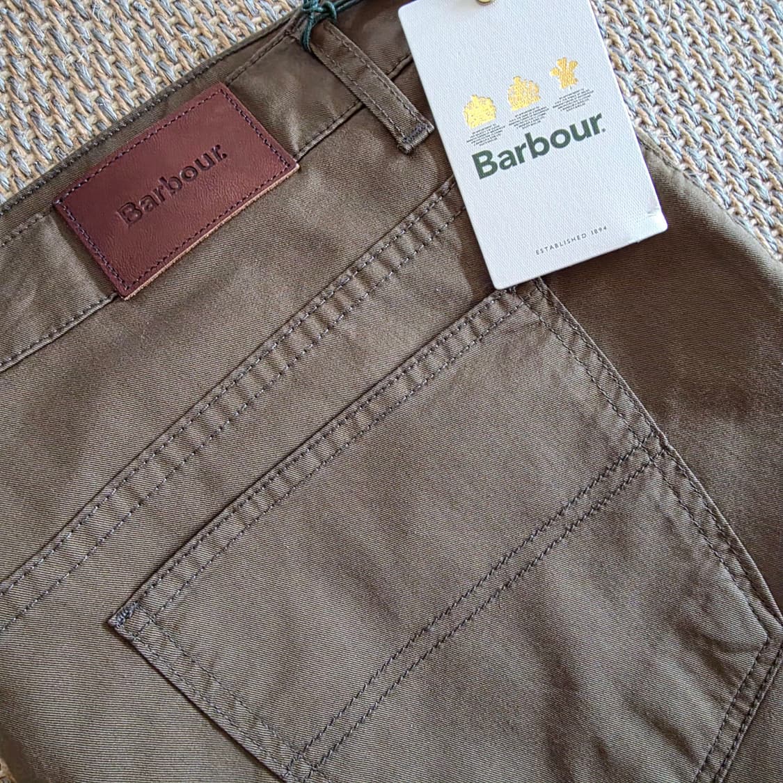 Barbour 바버 스페니시 초경량 폽플린 최상급 코튼 치노 카키 팬츠 상품이미지3