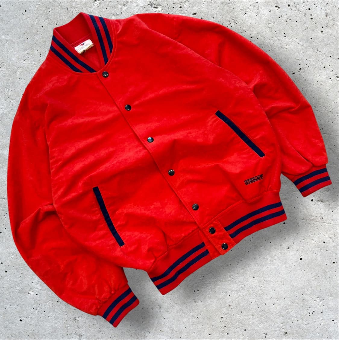 [L] 90s 데상트 재팬 스타디움 바시티 야구 점퍼 레드 D807 상품이미지1