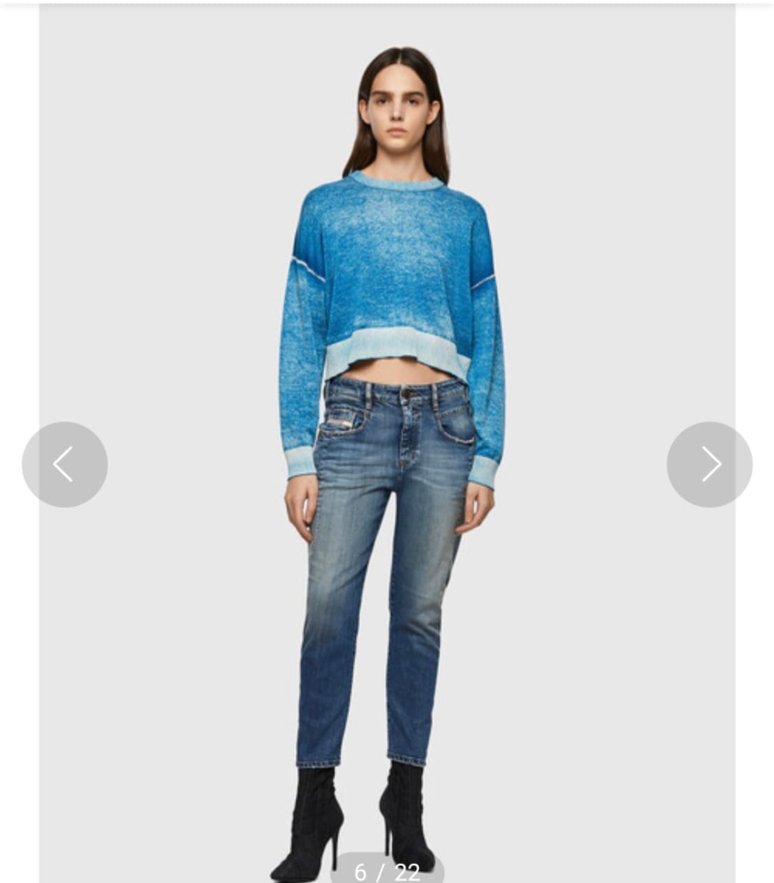 (정품) 디젤 블루 크롭 니트 새상품 22년 S 상품이미지1