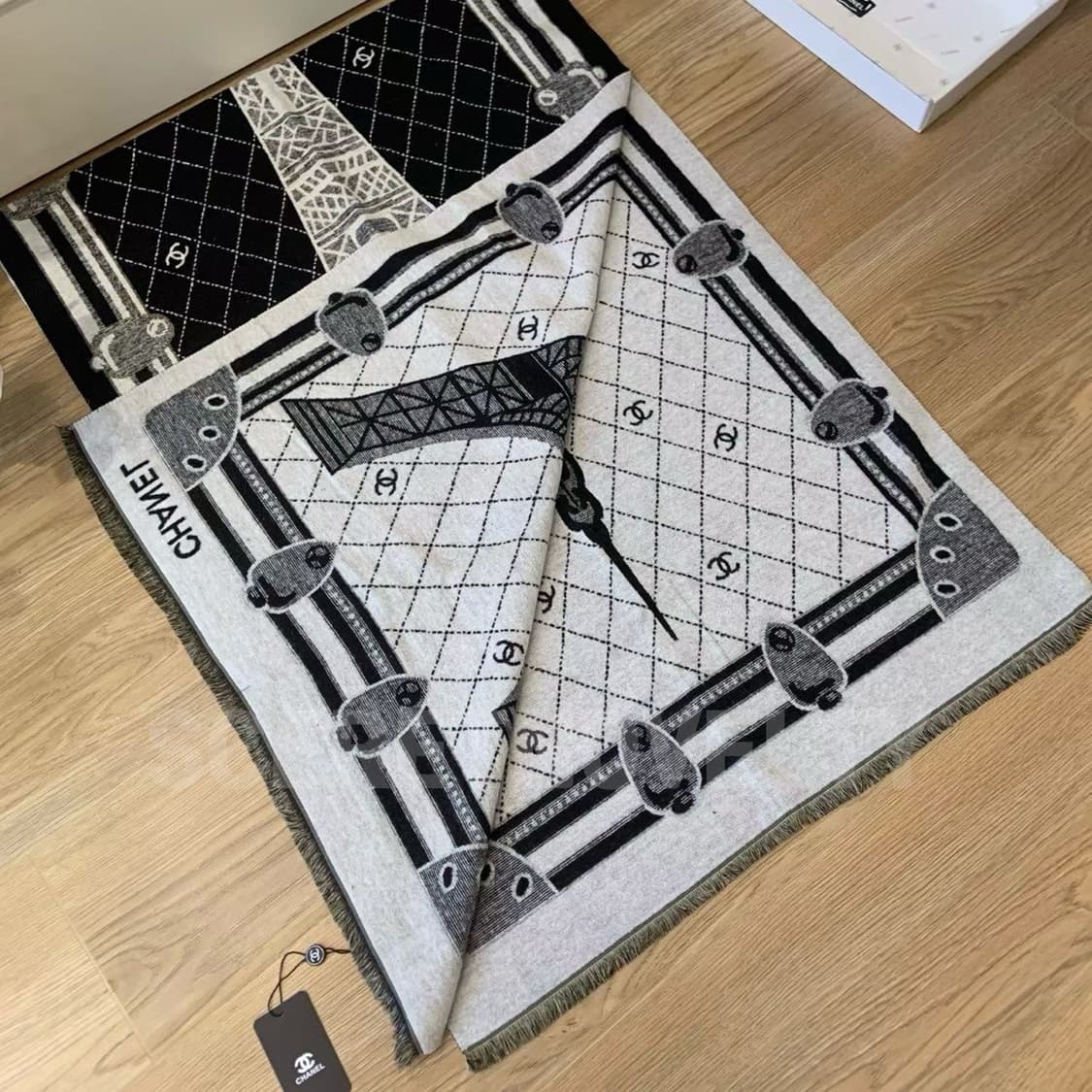 샤넬VIP에펠탑 캐시미어머플러, 기프트 숄 선물세트 풀박스 상품이미지8