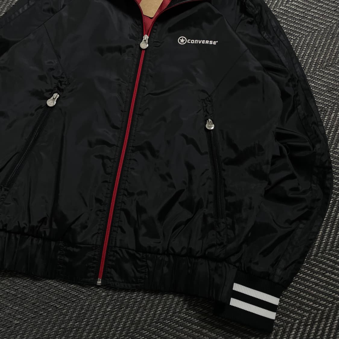 00s 컨버스 올드스쿨 디테일 블랙 우븐 트랙 자켓o 4524 상품이미지2