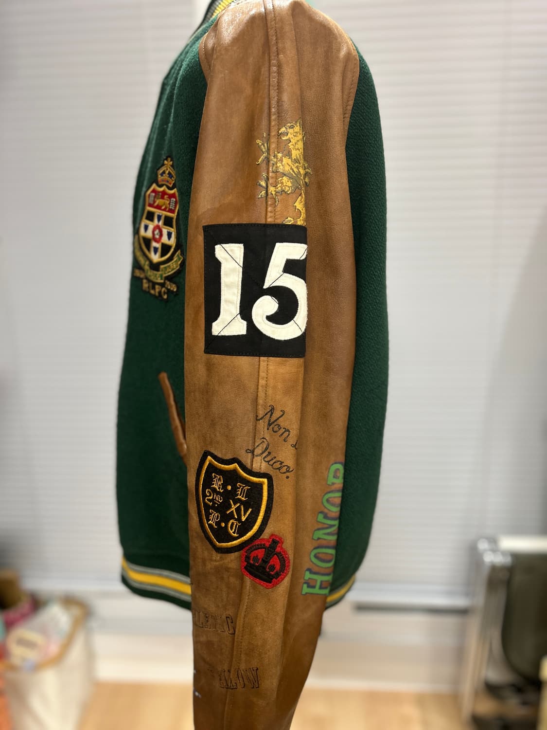 폴로 랄프로렌 올드보이 크루 울 레더믹스  바시티 자켓 XL 상품이미지4