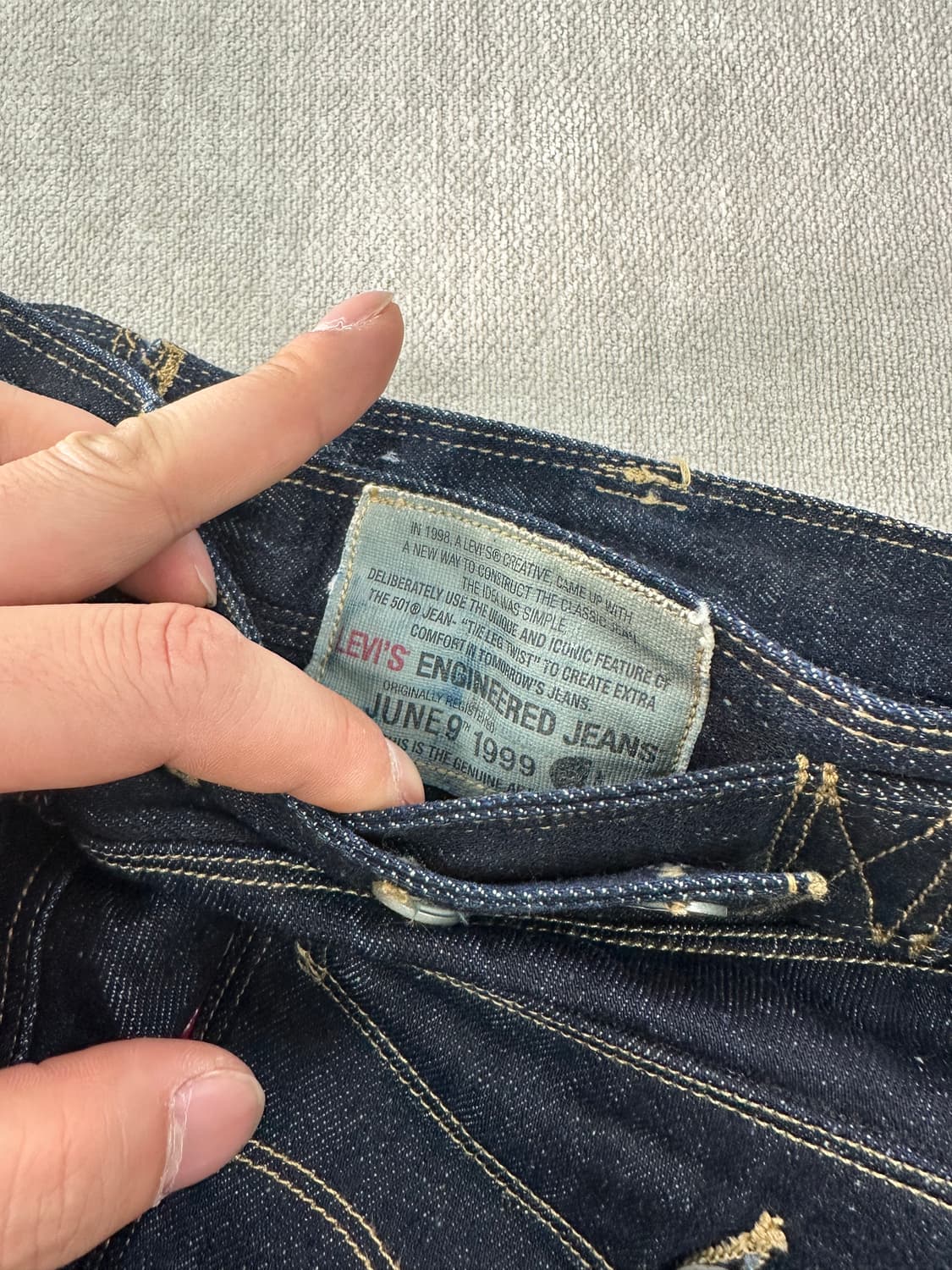 34 리바이스 00s 엔지니어드 진 3RD 백신치 진청 데님 팬츠 상품이미지3