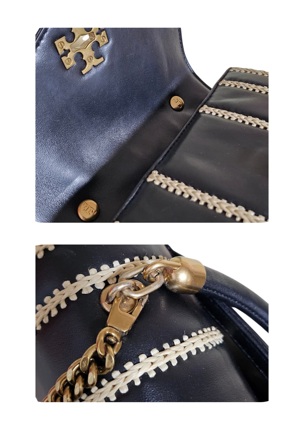 토리버치 가방 카라 퀼팅 사첼백 정품 토트백 | 블랙골드 | 상태좋음 상품이미지7