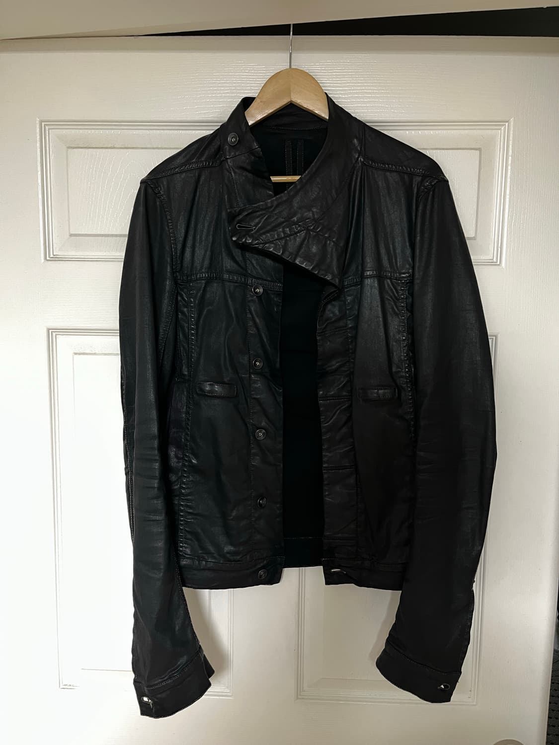 [S] 릭오웬스 13fw 왁스 코팅 슬레이브 몰리노 데님 자켓 상품이미지1