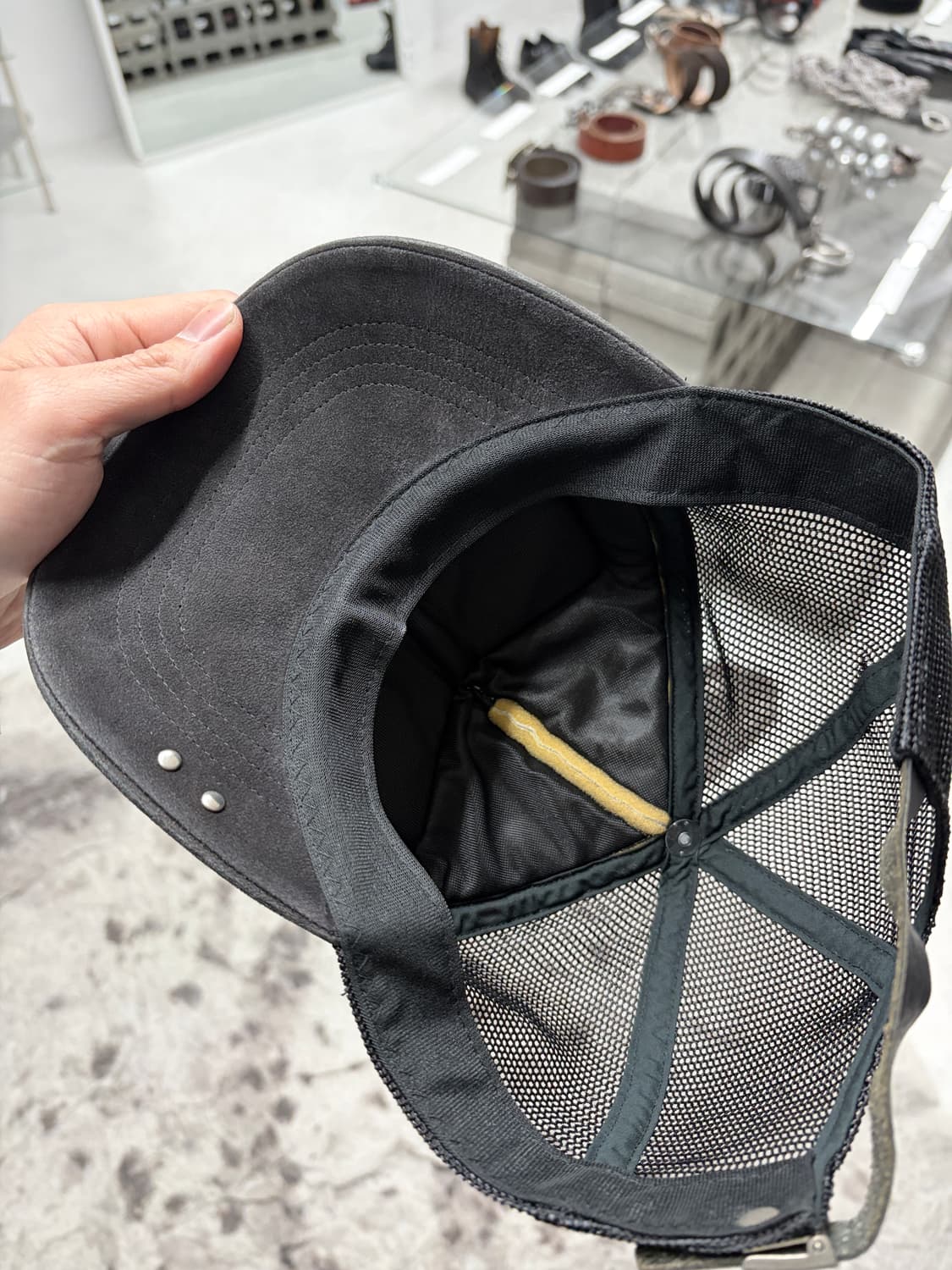 백래쉬 로고 스웨이드 볼캡 상품이미지5