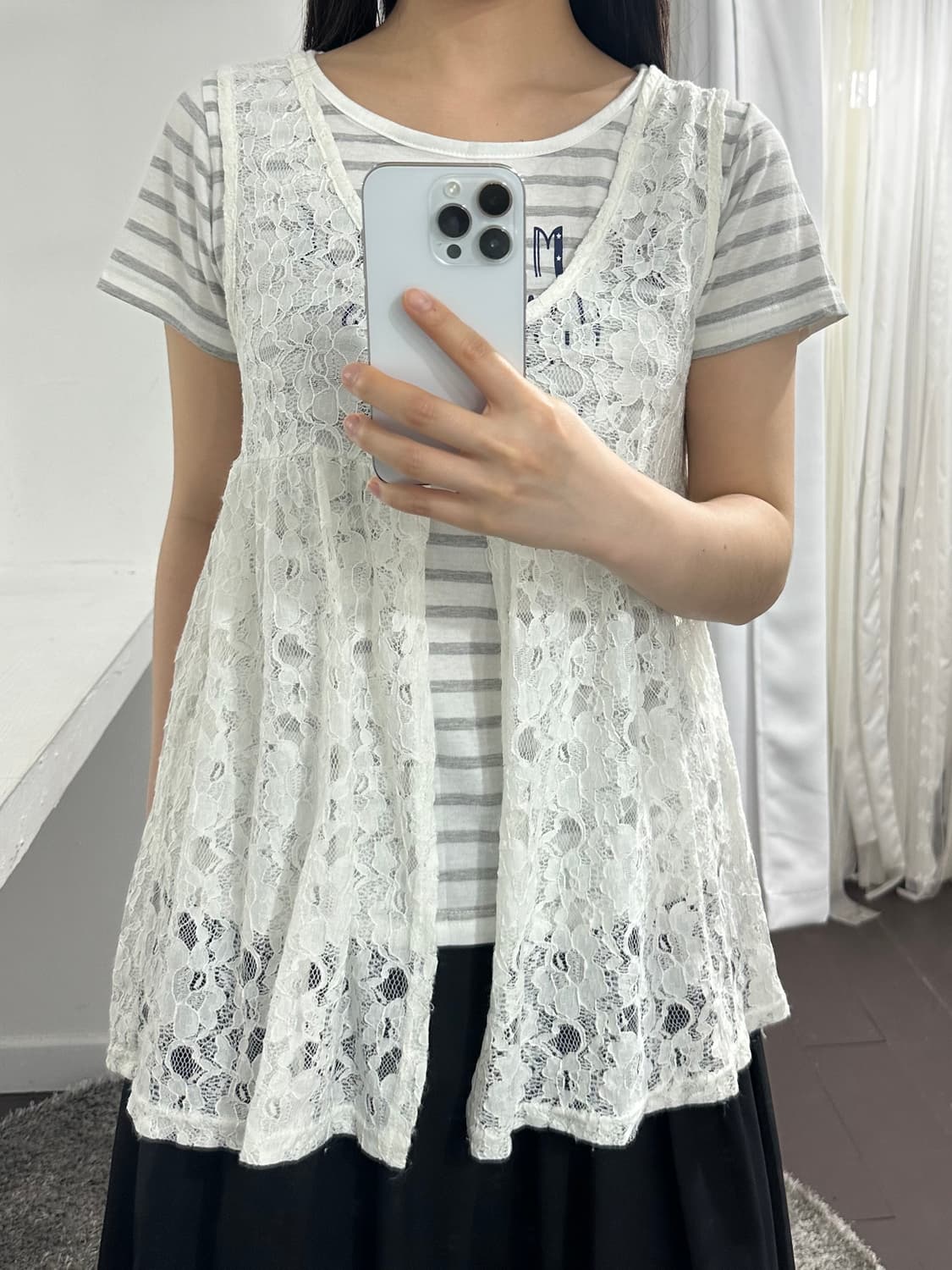 layered mori printing top 상품이미지3
