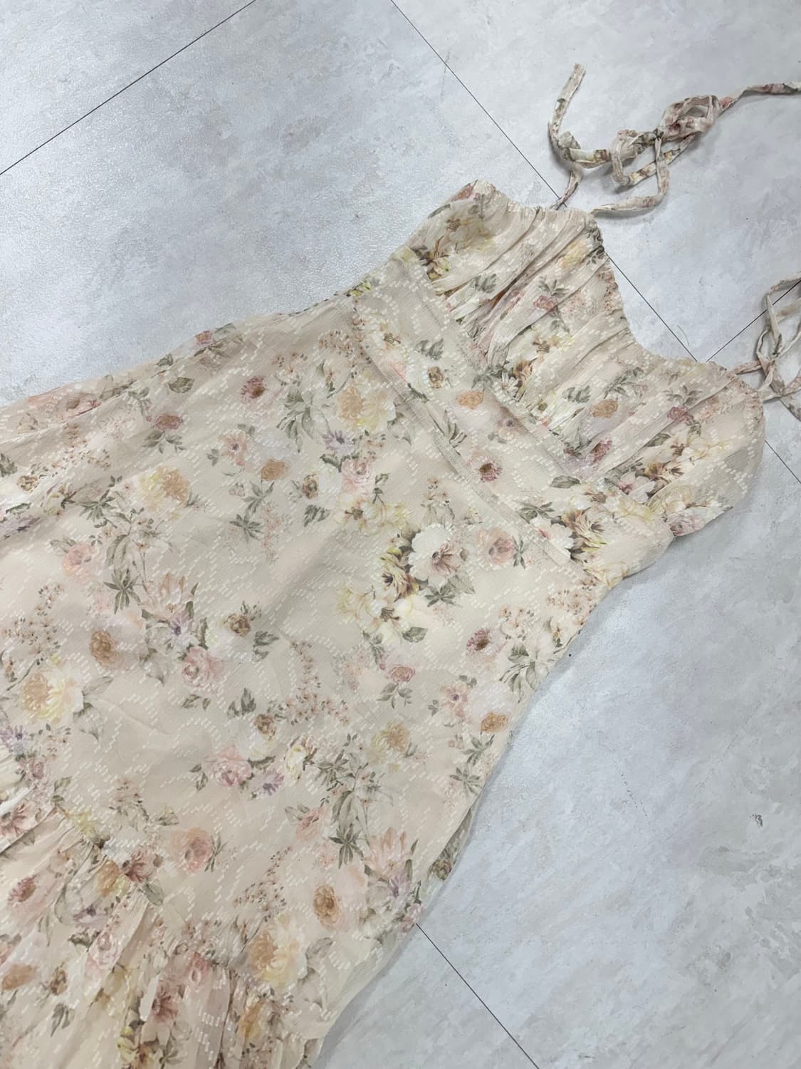 •VALLO DE NERA 플라워 쉬폰 롱 원피스 상품이미지2