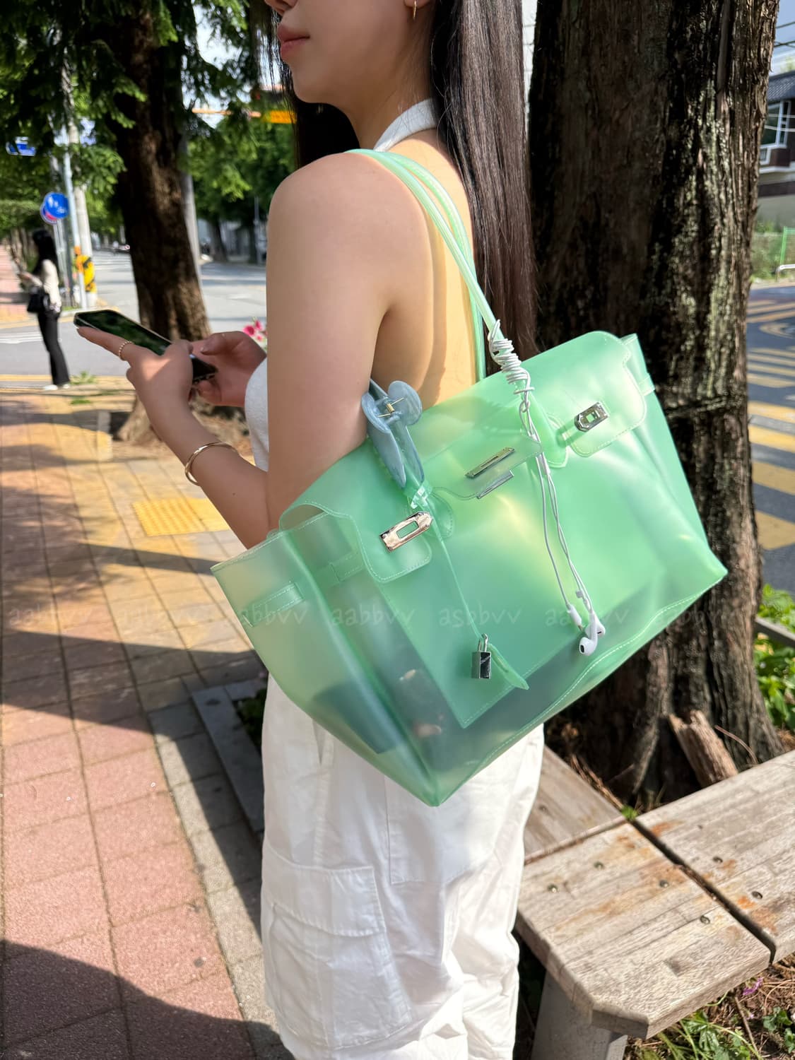 ✨당일배송✨[tpu소재💖,고퀄리티] 키키 젤리백 젤리버킨백 민트 상품이미지1