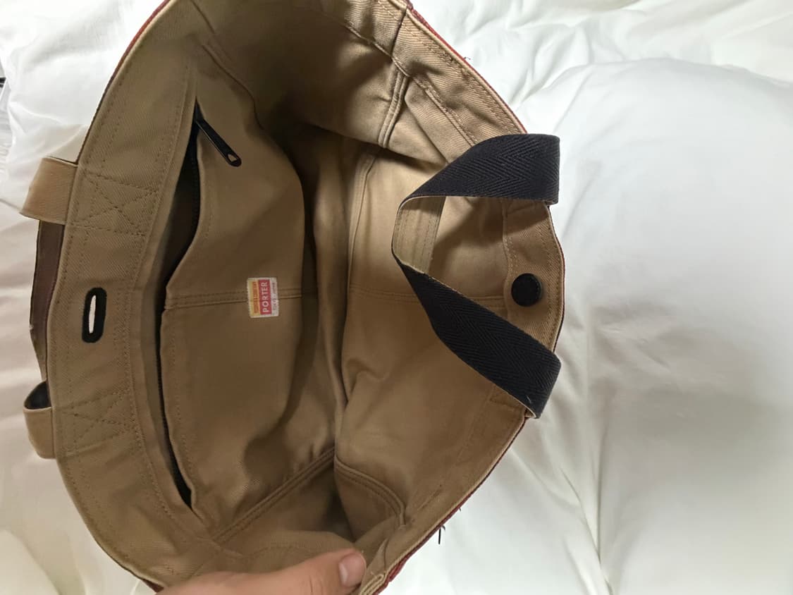 요시다 포터 리버서블 체크 토트백 레드 상품이미지2