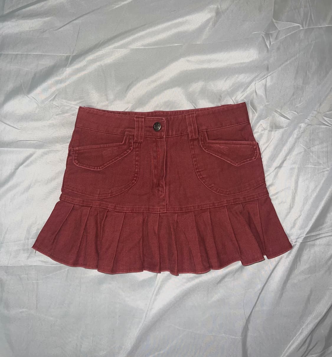 ✨vintage red pleats skirt y2k 프레피룩✨ 상품이미지1