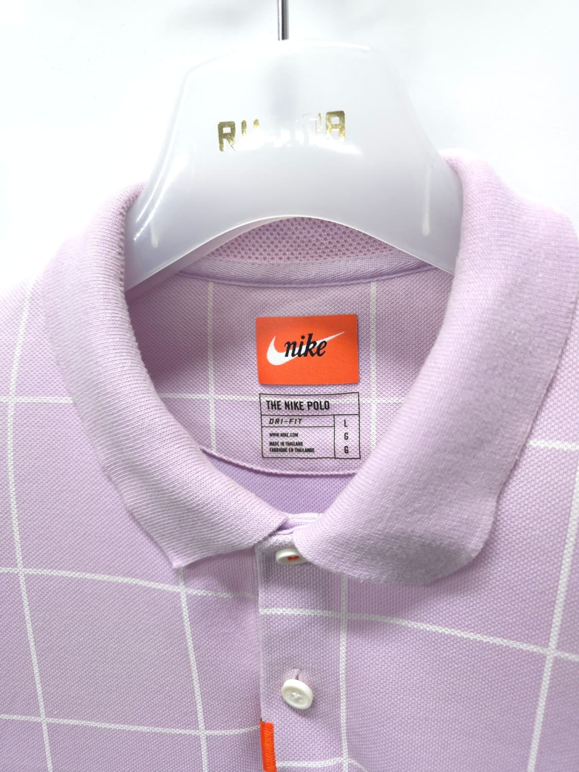 ​나이키 남성 라벤더 체크 반팔 카라티 드라이핏 (L사이즈) 상품이미지3