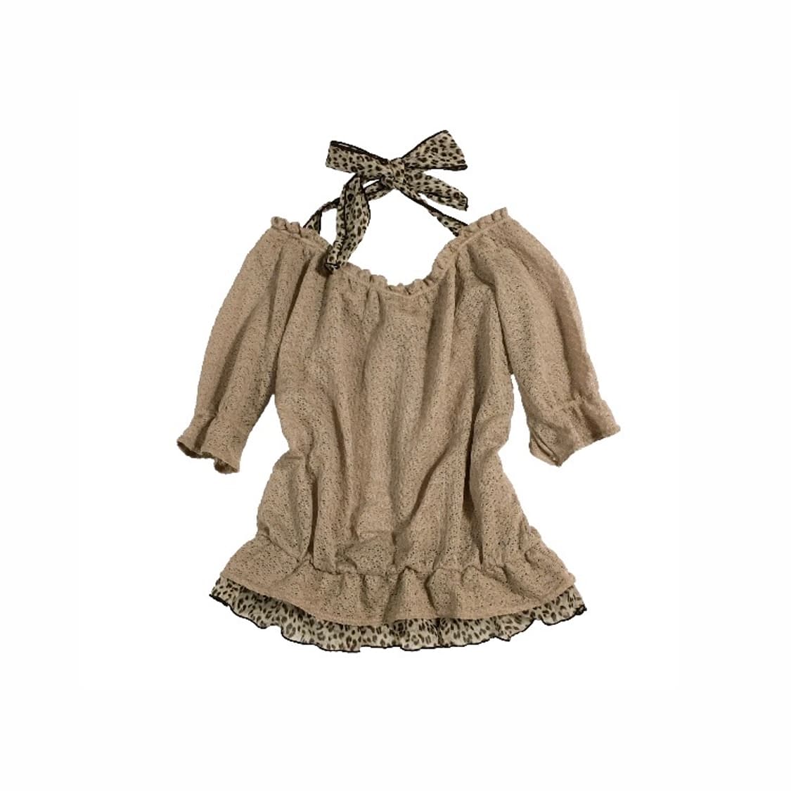 colza 콜자 레오파드 홀터탑 오네가루 상품이미지1