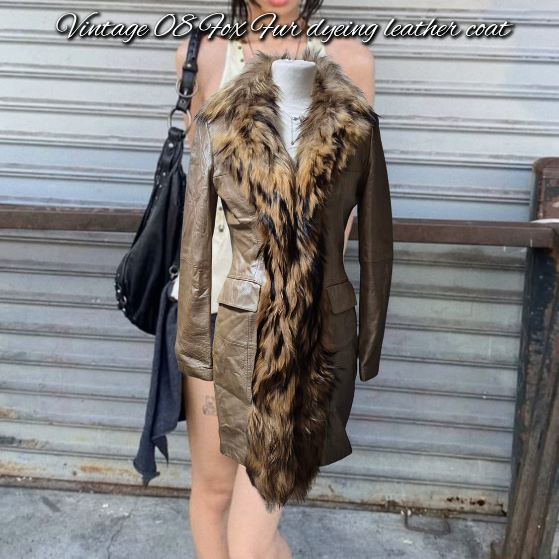 Vintage 08 Fox Fur dyeing leather coat 상품이미지1
