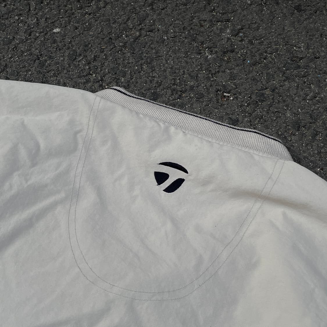 90s 나이키 USA 미드 스우시 오트밀 올드스쿨 웜업 바람막이 XL 상품이미지6