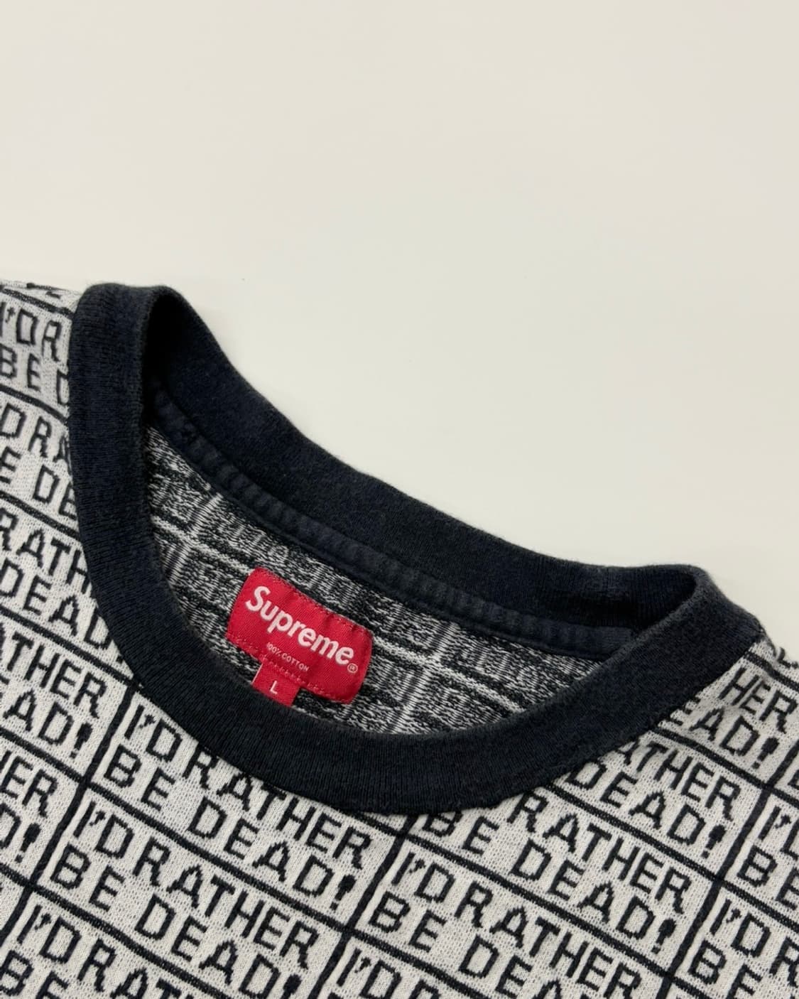 Supreme 슈프림 자카드패턴 블랙컬러 니트 티셔츠 상품이미지3