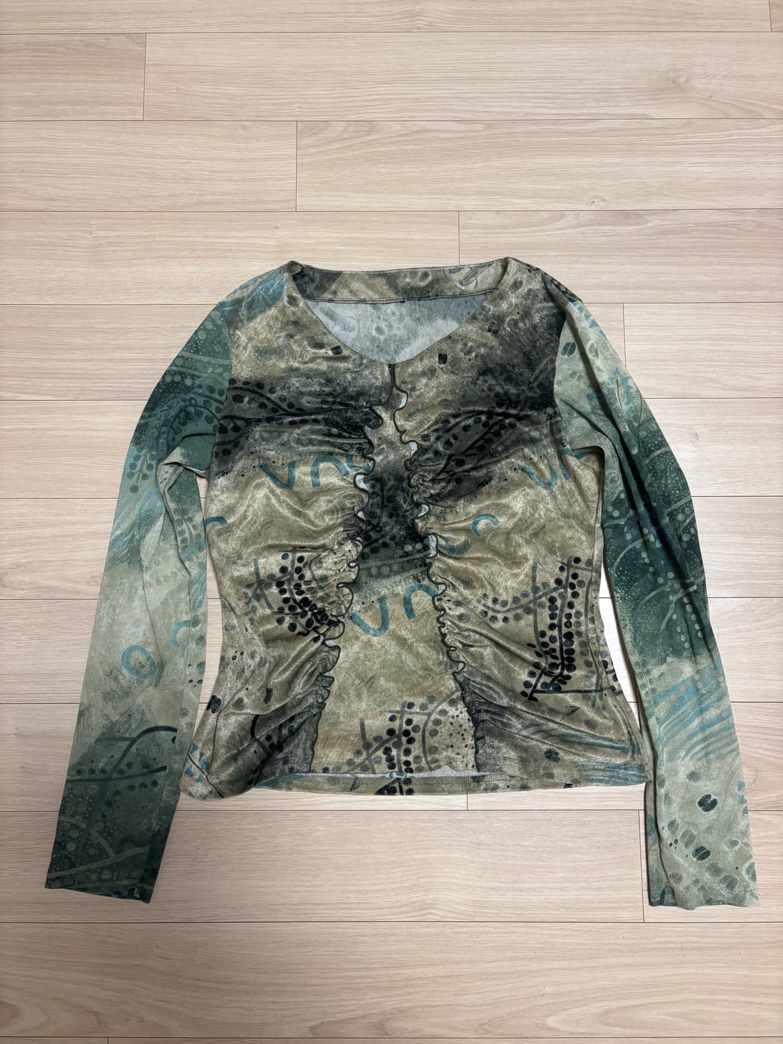 빈티지 메쉬 패턴 탑 상품이미지1