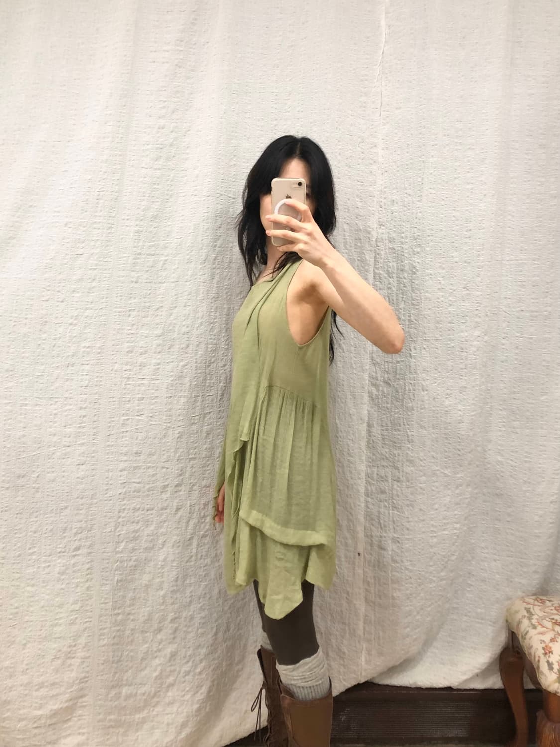Soft green hippie blouse 상품이미지1