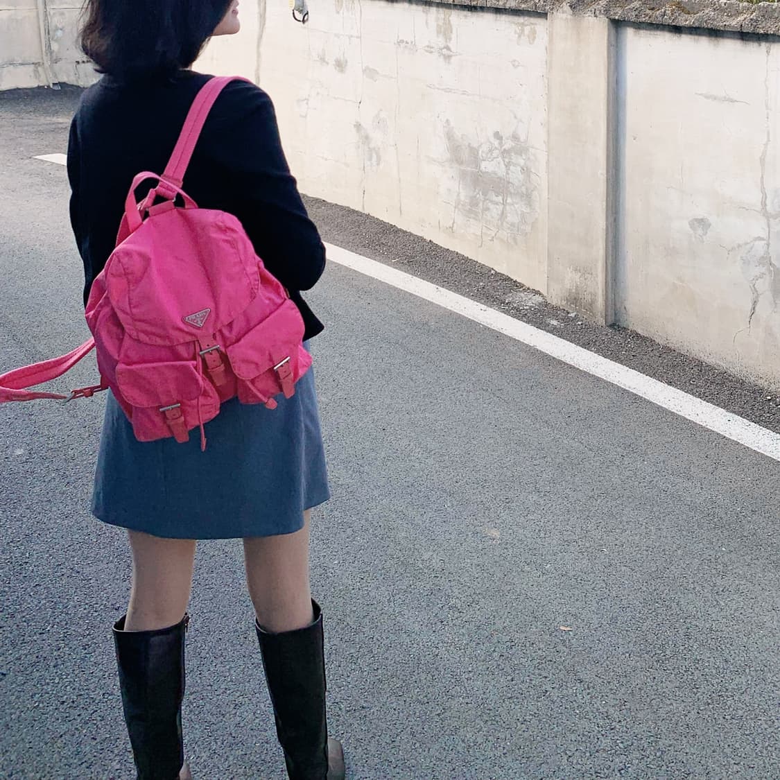 정품 프라다 백팩 딥핑크 상품이미지4