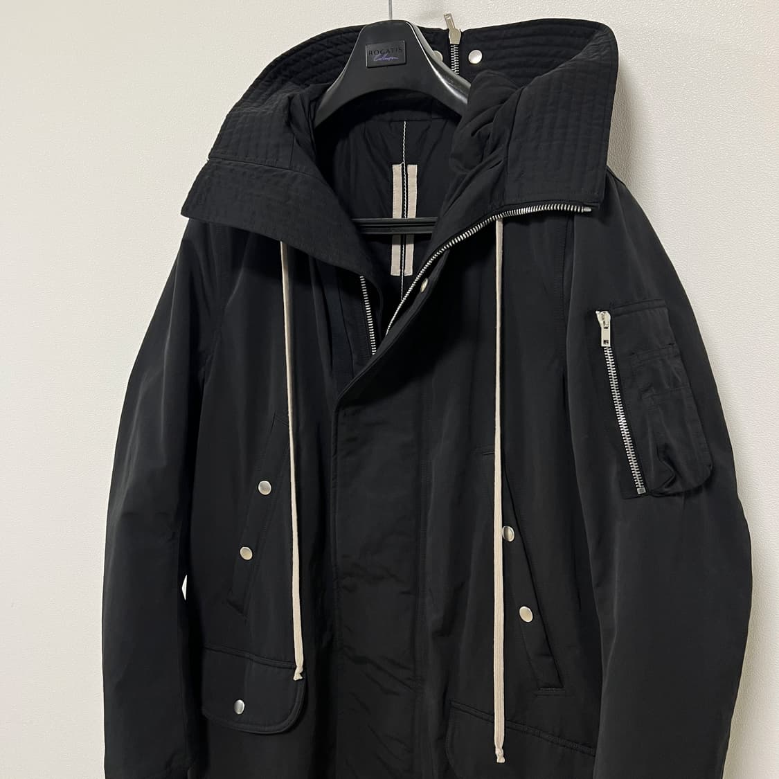 릭오웬스 17FW 다크쉐도우 후드 롱 파카 블랙 상품이미지4