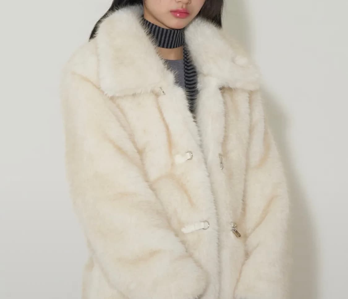 일리고 시어링 퍼 자켓 아이보리 상품이미지1