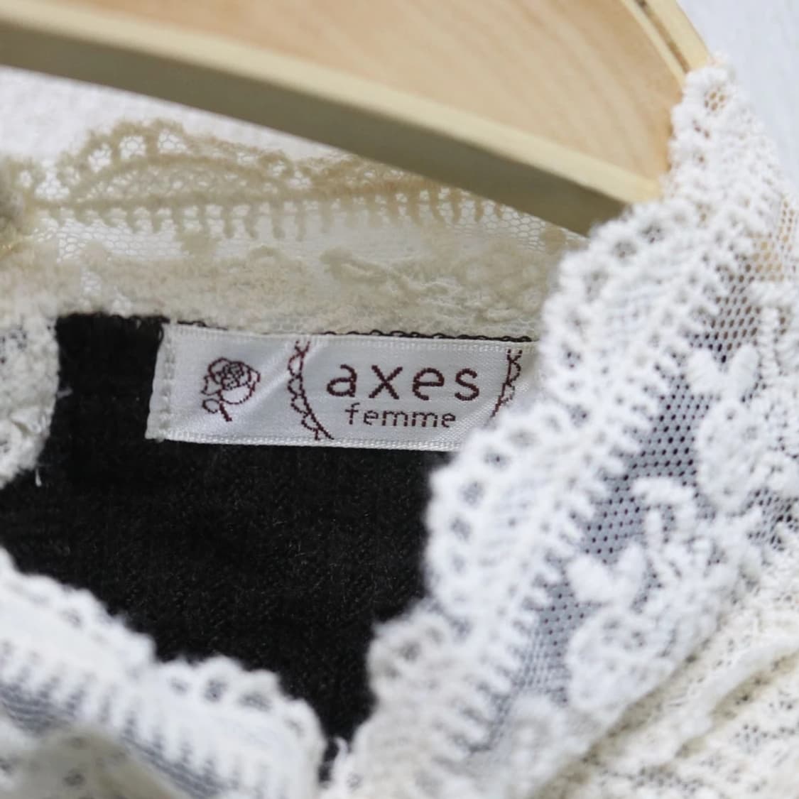 엑시즈팜 레이스넥 슬리브 티셔츠 64460 상품이미지5