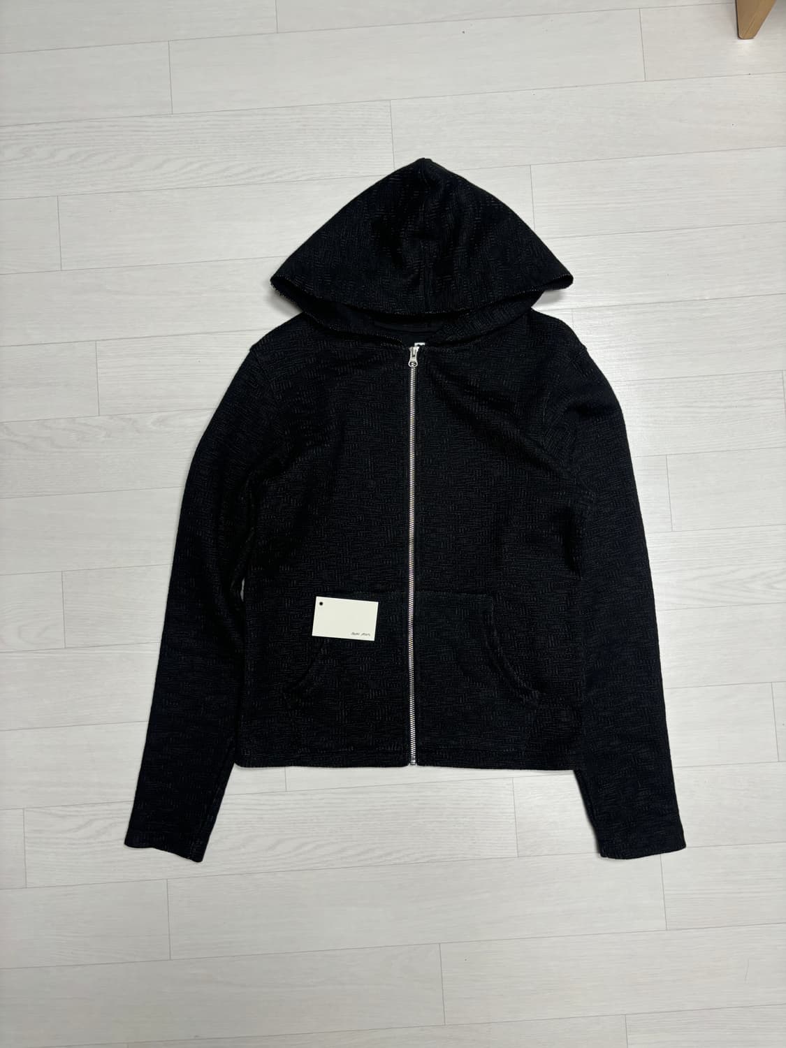 모노프리베 텍스쳐 후드집업 블랙 상품이미지4