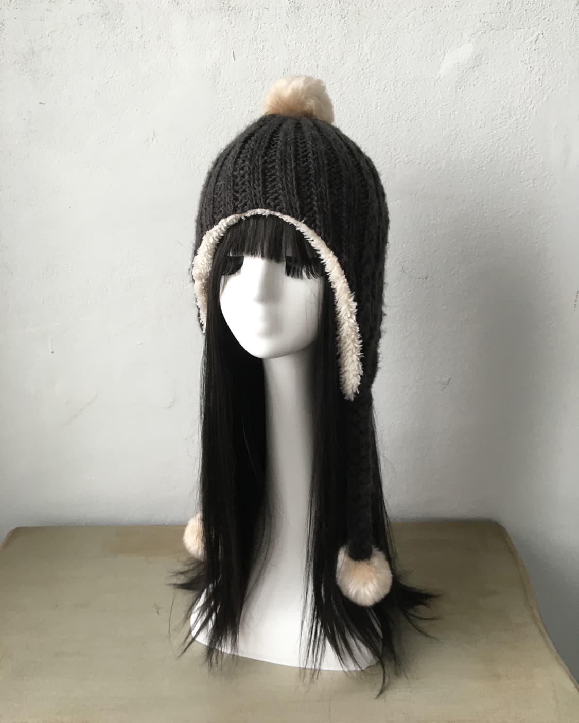  pom pom cable pattrn knit beanie 상품이미지2