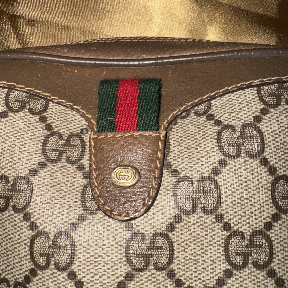 80s 구찌 GG 빈티지 시마 웹 숄더백 브라운 상품이미지2